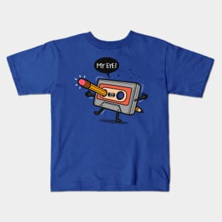 Funny Retro 80's 90's Cassette Tape Be Kind Rewind Funny Kawaii Cartoon Kids T-Shirt